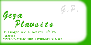 geza plavsits business card